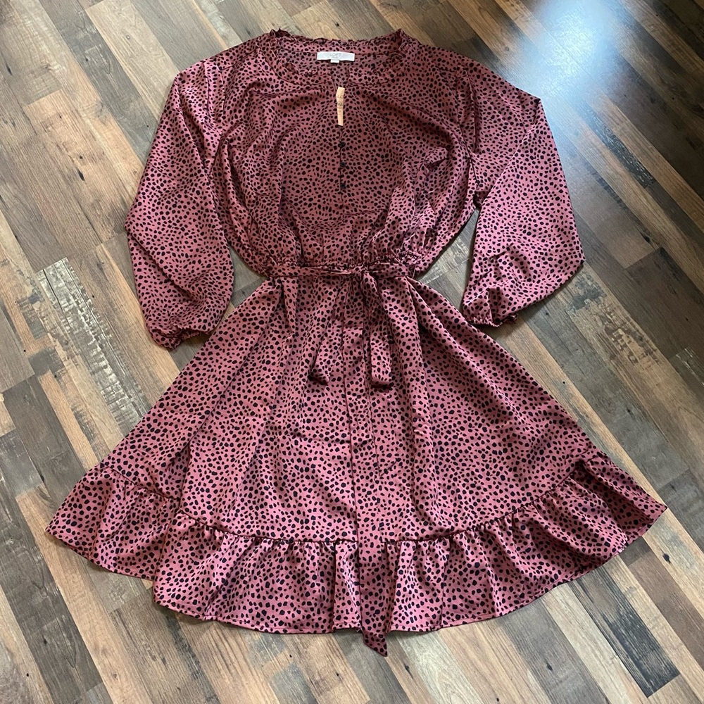 Loft Animal Print Flounce Dress